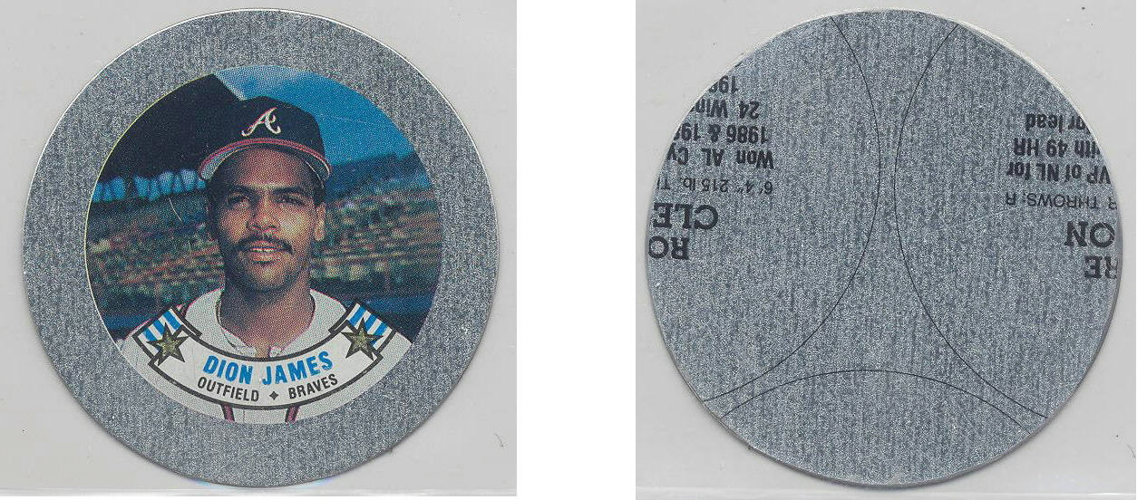 1988 Topps Baseball Coins Metal Proof Discs 044 Dion James